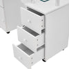 Manicure Nail Table with Glass Top Salon Beauty Station Technician Storage Desk