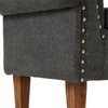 Linen Upholstered Arm Bench Bed End Window Seat Ottoman Storage Stool Bedroom UK