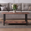2 Tier Coffee Table Industrial Wood Living Room Reception Table Storage Shelf