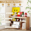 Multifunctional Display Cabinet Toy Storage Organizer w/2 Drawers-Natural