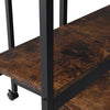 Rustic Rolling Drop Leaf Dining Table Folding Kitchen Table with Open Shelves