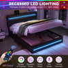 Ottoman Storage Upholstered Bed Frame with Lift-Up & LED Light 5ft King Size Bed