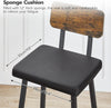 Bar Stools Set of 2 PU Upholstered Breakfast Bar Chairs Barstools with Backs