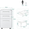 3 Drawers Mobile Filing Cabinet Lockable File Cabinets Under Desk Home Office
