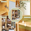 Wall-mounted Bamboo Bathroom Cabinet Mirror Door Organiser Storage Living Room