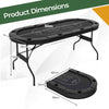 Portable Oval Card Board Game Table Foldable Poker Table for 8 Players