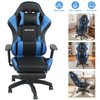 Gaming Chair Leather Racing Office Executive Recliner with Leg Rest Massage