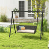 Porch Swing Frame Patio Metal Swing Stand w/ A-Shaped Structure 5 Hanging Ring