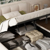 Double 4ft6 Grey White Fabric Ottoman Storage Bed Velvet Gas Lift Up Storage Bed