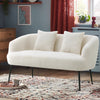 Modern 2 Seater Loveseat Sofa with Pillows Padded Armchair Living Room Settee UK