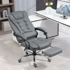 HOMCOM Executive Office Chair PU Leather Swivel Chair with Footrest Grey