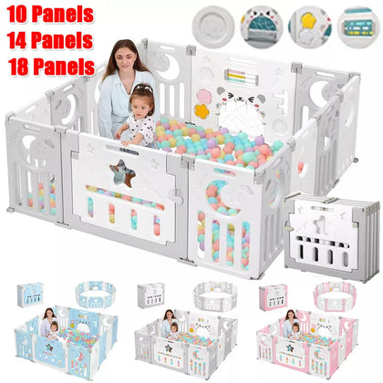 10/14/18 Panels Foldable Baby Playpen Kids Safety Child Play Center Yard Indoor