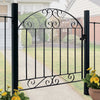 Metal Single Garden Gate Wrought Iron Barrier Doors Fence Panel Manor Entrance