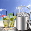 Ice Bucket 1.2L Large Stainless Steel Insutaled Double Wall With Lid & Tong