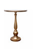 Alegra White Marble Gold Pedestal Accent Side Table/Drink Table-ST88