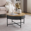 Modern Round Coffee Table with Storage for Living Room Sofa Side End Tables
