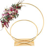 60cm Gold Dual Hoop Flower Arch Wedding Backdrop Table Centerpiece Flower Stand