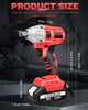 650Nm 21V Cordless Electric Impact Wrench Gun Drill Driver & Socket W/ 2 Battery