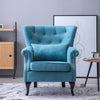 Upholstered Fabric Armchair Wing Back Fireside Chair Lounge Sofa Cushioned Seat