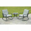 3 Pieces Bistro Garden Furniture Rocking Chairs & Table Set Indoor Outdoor
