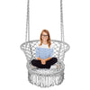 Garden Outdoor Patio Hammock Chair Cotton Rope Macrame Hanging Swing Chair Grey