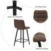 Bar Stools X2 Faux Leather Bar Chairs With Footrest Kitchen Furniture Modern