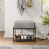 Upholstered Shoe Bench Stool Fabric Padded Seat Side Chair Shoes Storage Rack UK