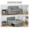 Modern 2 Seater Sofa Bed Click Clack Couch Sleeper Settee for Bedroom, Grey