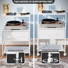 Bedside Table with Charging Station, Nightstand with 2 Outlets and 2 USB Ports