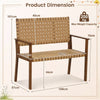 Outdoor Garden Bench 2-Seater Conversation Chair Rubber Wood Patio Loveseat