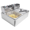20L 5000W Commercial Electric Deep Fryer Fat Chip Twin Dual Tank Stainless Steel