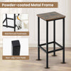Set of 4 Bar Stool Set 72cm Backless Bar Chairs with Metal Legs & Footrest