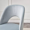 Dining Chair Thick Upholstered Kitchen Chair with Metal Legs Light Grey Set of 2