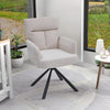 Lounge Armchair Mordern Occasional Chair Accent Chair 180° Swivel Beige Velvet