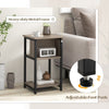 Costway 3-Tier End Table Bedroom Nightstand Narrow Sofa Side Table w/ Shelf