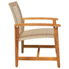 Garden Chairs Outdoor Chair 2 pcs Beige Poly Rattan and Acacia Wood