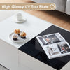 Coffee Table with Hidden Storage and 3 Drawers High Gloss White for Living Room