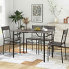 Rectangular Dining Furniture Set for 4 People Kitchen Table with 4 Chairs-Grey