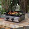 Gas Plancha BBQ Grill with 2 Stainless Steel Burner Hot Plate Portable Cooking