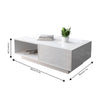Modern High Gloss Rectangular Tea Table Coffee Table Storage Living Room(White)