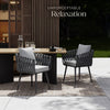 Garden Chair Outdoor Armchair Aluminium Frame Rope String Thick Cushions