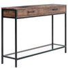 Slim Hallway Console Table Entryway Sideboard 2 Drawers With Glass Storage Shelf