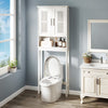 Bathroom Storage Shelf Over Toilet, 60x20x170cm, White Cabinet Unit