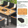 9 PCS Patio Dining Conversation Set with Umbrella Hole Seat Cushion Navy