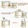 Nesting Coffee Table Set of 2 Marble Effect Side End Table for Living Room