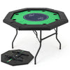 Foldable Poker Table for 8 Players Blackjack Texas Hold’em Table-Green