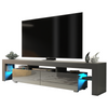 Modern 200cm TV Unit | Grey Cabinet Stand | High Gloss Doors | Free LED Lights