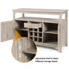 Kitchen Buffet Sideboard Rustic Cupboard Storage Organizer w/Wine Rack