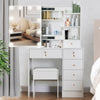 Vanity Set Makeup Table with Lighted Mirror Dressing Table 6Drawer Dresser Desk