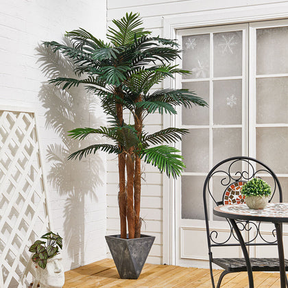1.8M 6ft Large Artificial Palm Tree Faux Plant Greenary In Pot Garden Home Decor